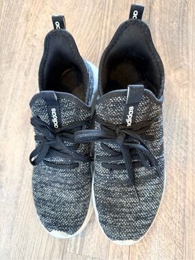 adidas Black and Gray Knit Athletic Shoes